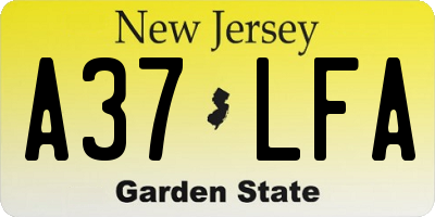 NJ license plate A37LFA