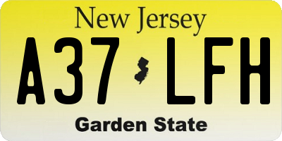 NJ license plate A37LFH