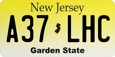 NJ license plate A37LHC