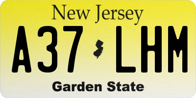 NJ license plate A37LHM