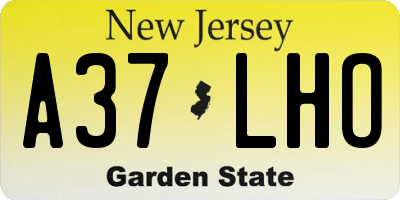 NJ license plate A37LHO