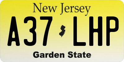 NJ license plate A37LHP
