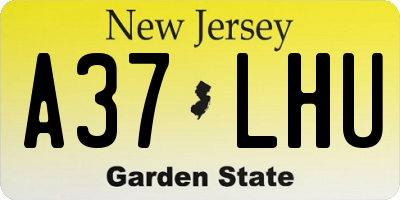 NJ license plate A37LHU