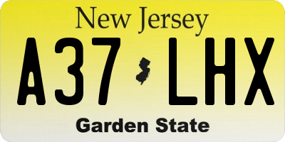 NJ license plate A37LHX