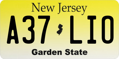 NJ license plate A37LIO