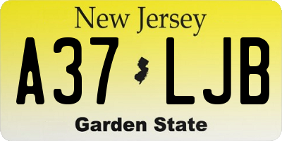 NJ license plate A37LJB