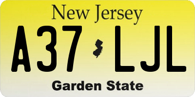 NJ license plate A37LJL