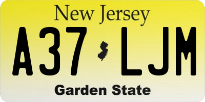 NJ license plate A37LJM
