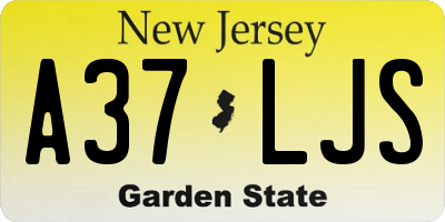 NJ license plate A37LJS