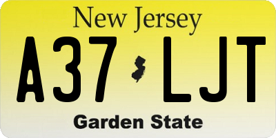 NJ license plate A37LJT