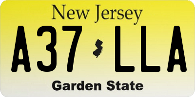NJ license plate A37LLA