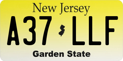 NJ license plate A37LLF