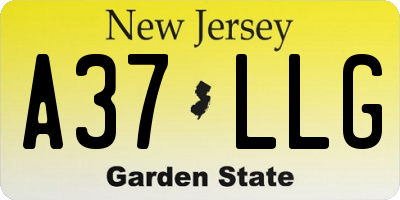 NJ license plate A37LLG