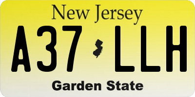 NJ license plate A37LLH