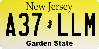NJ license plate A37LLM