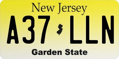 NJ license plate A37LLN