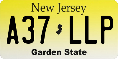 NJ license plate A37LLP