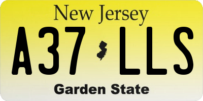 NJ license plate A37LLS