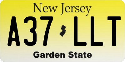 NJ license plate A37LLT