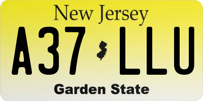 NJ license plate A37LLU