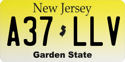 NJ license plate A37LLV