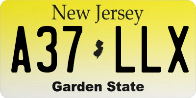NJ license plate A37LLX