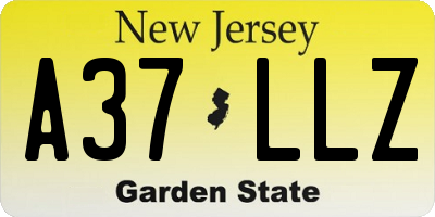 NJ license plate A37LLZ