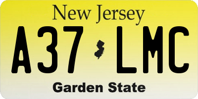 NJ license plate A37LMC