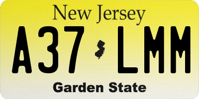NJ license plate A37LMM
