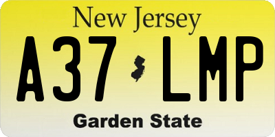 NJ license plate A37LMP