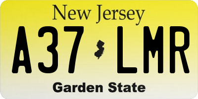 NJ license plate A37LMR