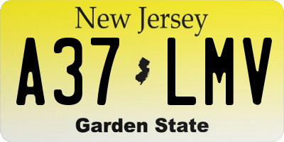 NJ license plate A37LMV