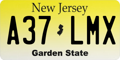 NJ license plate A37LMX