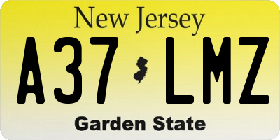 NJ license plate A37LMZ
