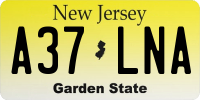 NJ license plate A37LNA