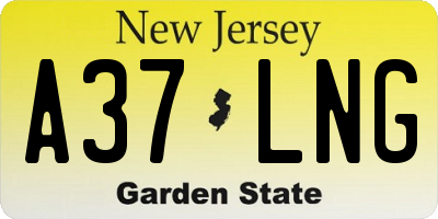 NJ license plate A37LNG