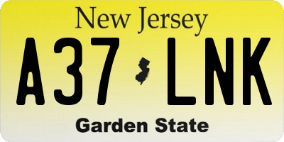 NJ license plate A37LNK