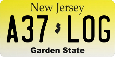 NJ license plate A37LOG