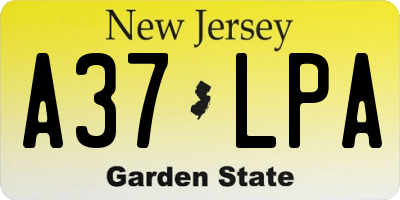 NJ license plate A37LPA
