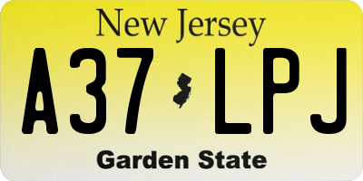 NJ license plate A37LPJ
