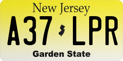 NJ license plate A37LPR