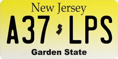 NJ license plate A37LPS
