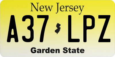 NJ license plate A37LPZ