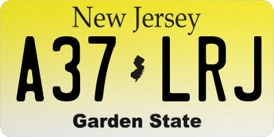 NJ license plate A37LRJ