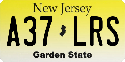 NJ license plate A37LRS