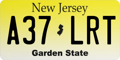 NJ license plate A37LRT