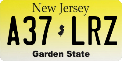 NJ license plate A37LRZ