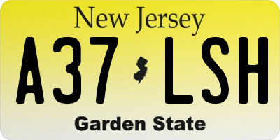 NJ license plate A37LSH