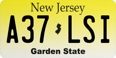 NJ license plate A37LSI