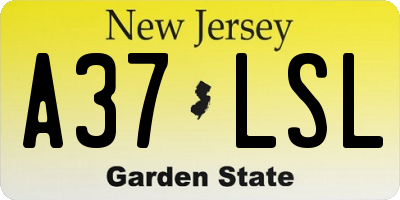 NJ license plate A37LSL